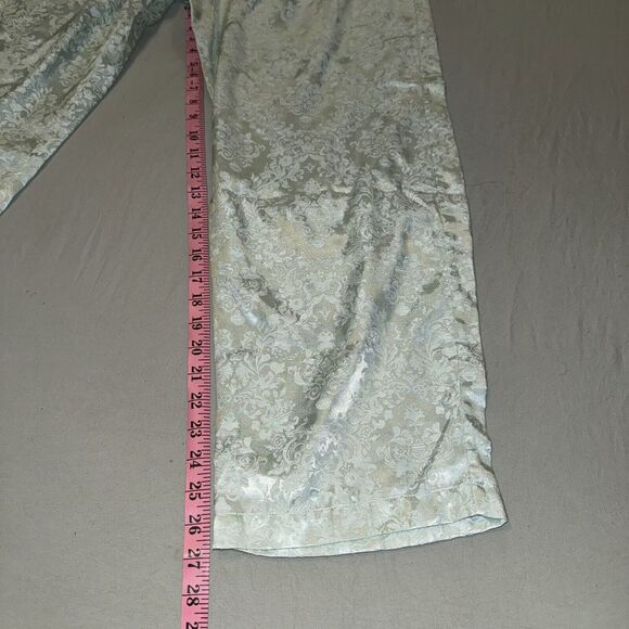 Delicates Sleepwear Set Women's Large Blue Floral Cotton Long Sleeve Button-Up - Picture 7 of 8